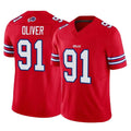 B.Bills #91 Ed Oliver Player Red Vapor F.U.S.E. Jersey Limited Home Game STECN Stitched Jerseys