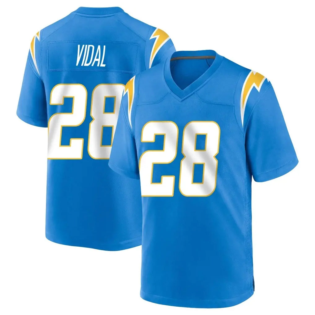 LA.Chargers #28 Kimani Vidal Player Blue Home Game STECN Stitched Jerseys