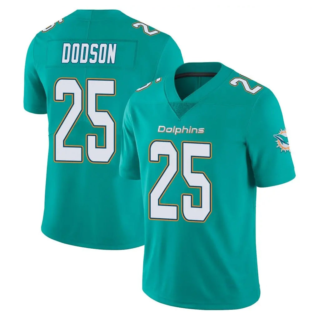 M.Dolphins #25 Tyrel Dodson Player Aqua Limited Vapor Untouchable Home Game STECN Stitched Jerseys