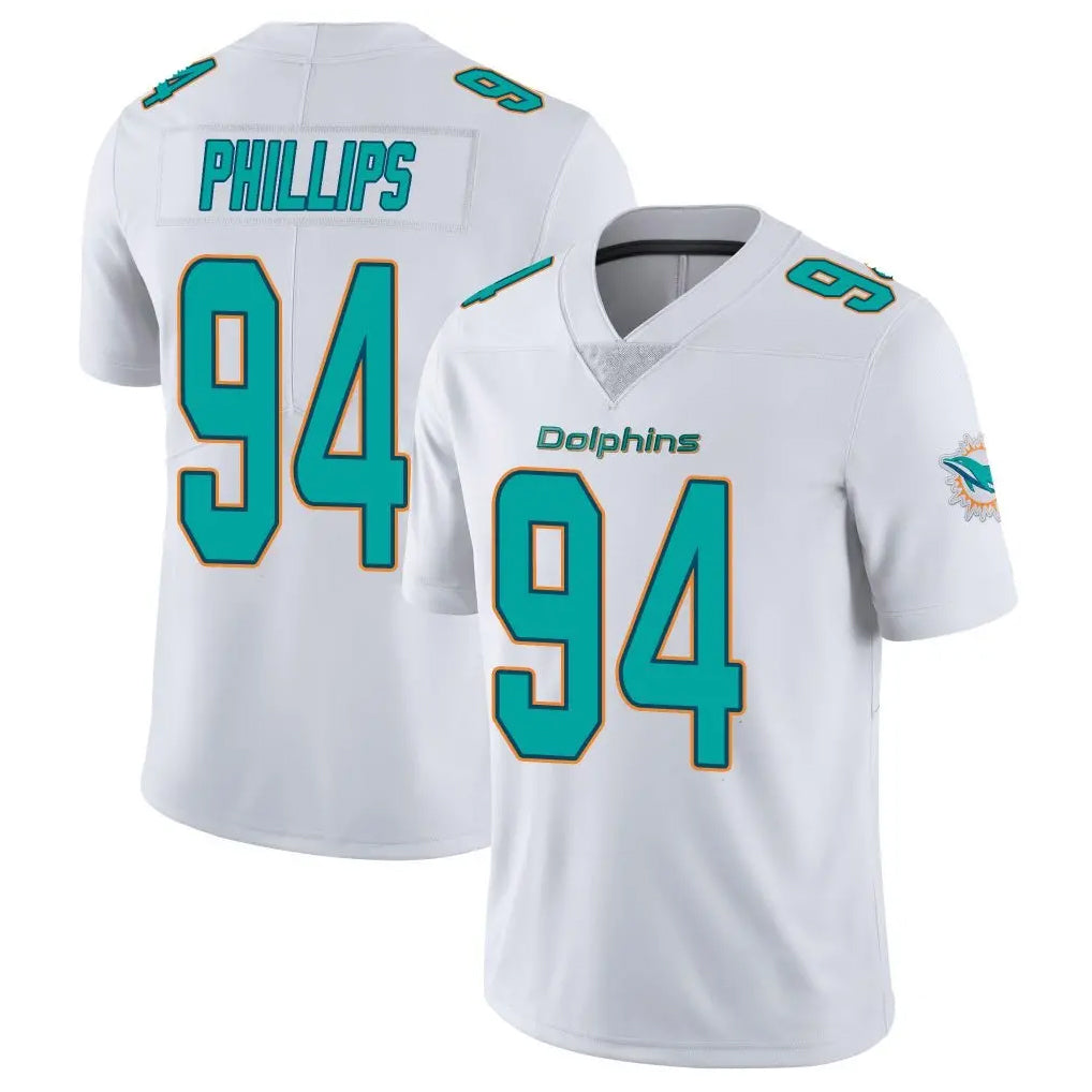 M.Dolphins #94 Jordan Phillips Player White Limited Vapor Untouchable Home Game STECN Stitched Jerseys