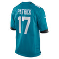 STECN J.Jaguars #17 Tim Patrick Teal Team Game Jersey