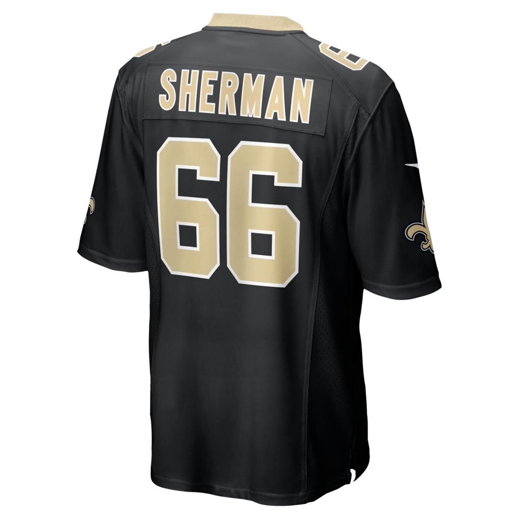 STECN NO.Saints #66 William Sherman Black Team Game Jersey
