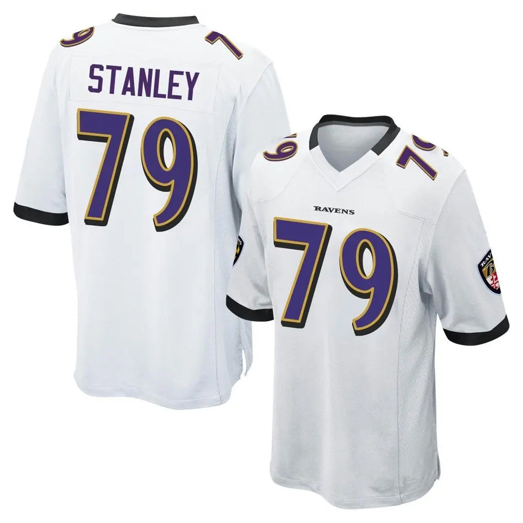 B.Ravens #79 Ronnie Stanley Player White Alternate Home Game STECN Stitched Jerseys