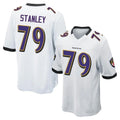 B.Ravens #79 Ronnie Stanley Player White Alternate Home Game STECN Stitched Jerseys