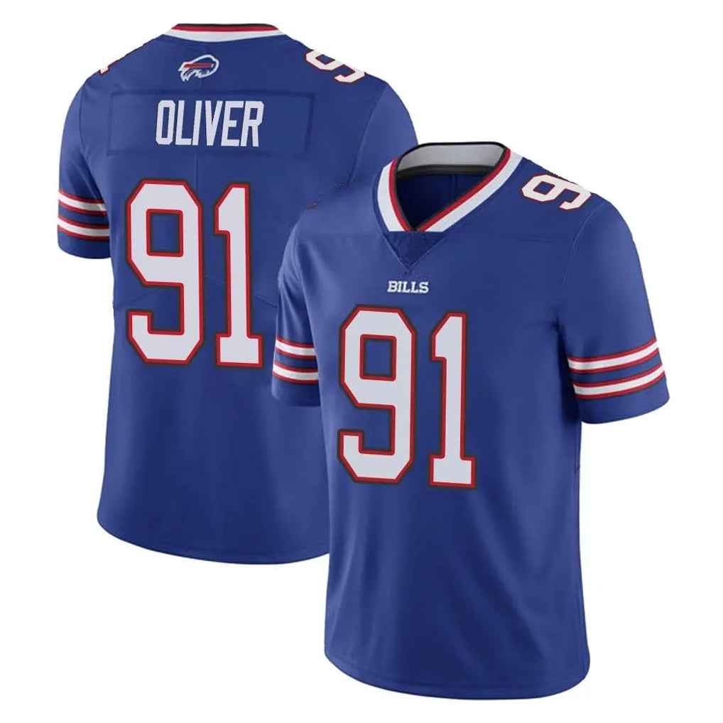 B.Bills #91 Ed Oliver Player Royal Vapor Untouchable Limited STECN Stitched Jerseys