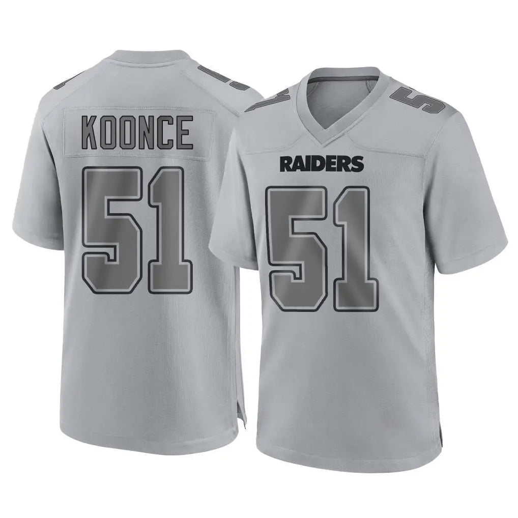 LV.Raiders #51 Malcolm Koonce Player Gray Atmosphere Fashion Limited Game STECN Stitched Jerseys