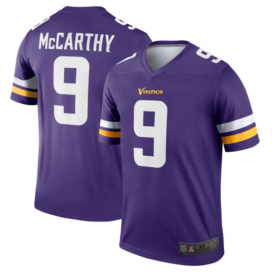 STECN #9 J.J. McCarthy Player MN.Vikings Purple Alternate Legend Stitched Jerseys
