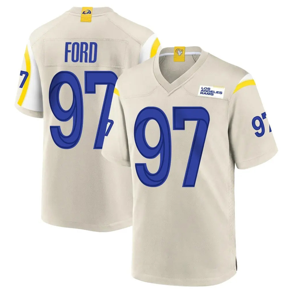 LA.Rams #97 Poona Ford Player Bone Home Game STECN Stitched Jerseys