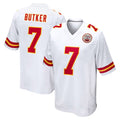 KC.Chiefs #7 Harrison Butker Player White Home Game STECN Stitched Jerseys