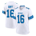 D.Lions #16 Jared Goff Player White Alternate Home Game STECN Stitched Jerseys