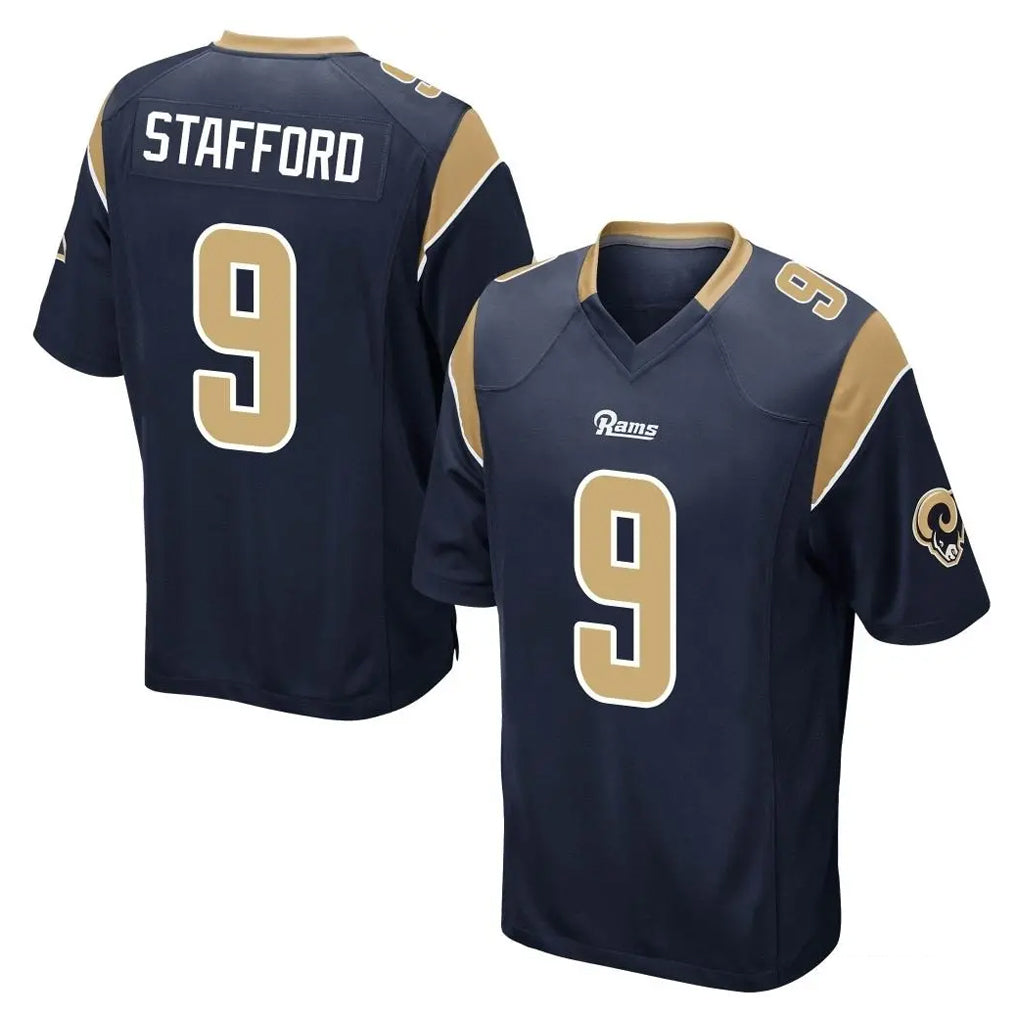 LA.Rams #9 Matthew Stafford Player Navy Home Game STECN Stitched Jerseys