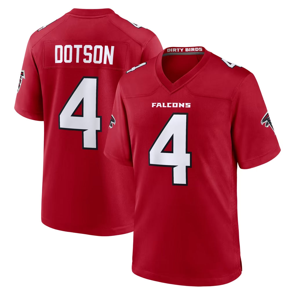 A.Falcons #4 Jahan Dotson Player Red Team Color Home Game STECN Stitched Jerseys