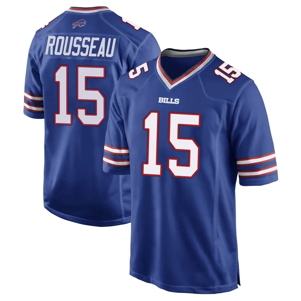 B.Bills #15 Greg Rousseau Player Royal Home Game STECN Stitched Jerseys
