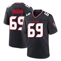 H.Texans #69 Ed Ingram Player Navy Team Home Game STECN Stitched Jerseys