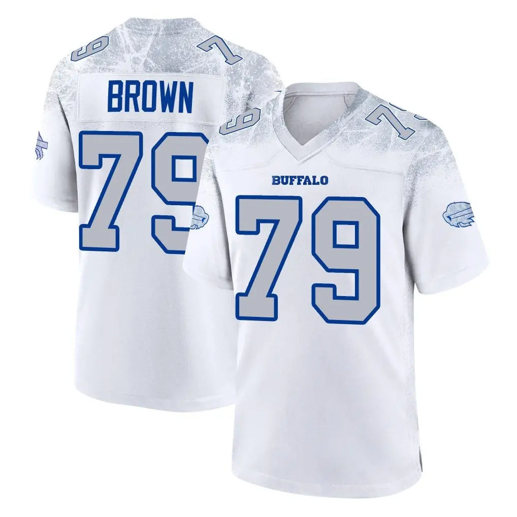 B.Bills #79 Spencer Brown Player White Rivalries Collection Game STECN Stitched Jerseys