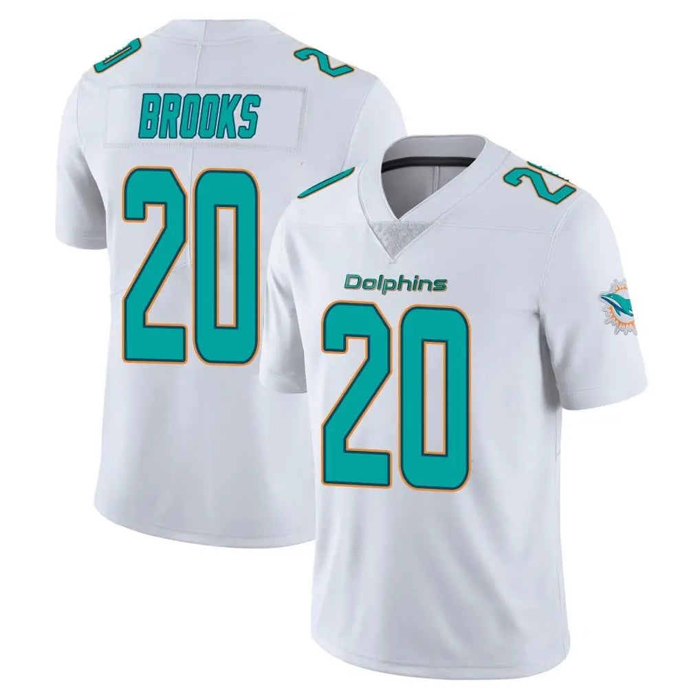 M.Dolphins #20 Jordyn Brooks Player White Limited Vapor Untouchable Home Game STECN Stitched Jerseys