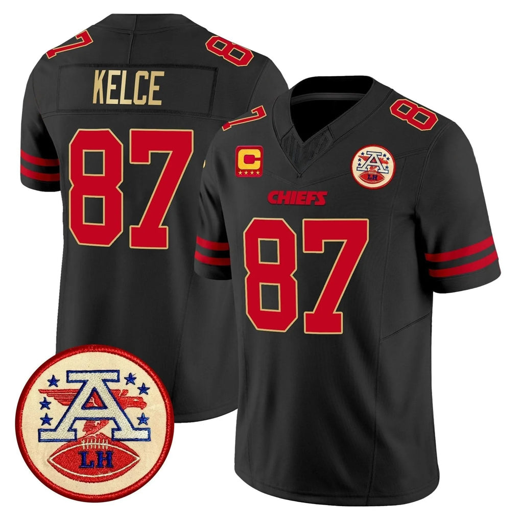 KC.Chiefs #87 Travis Kelce Player Black Limited Vapor F.U.S.E. Home Game STECN Stitched Jerseys