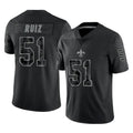 NO.Saints #51 Cesar Ruiz Player Black Limited Reflective Home Game STECN Stitched Jerseys