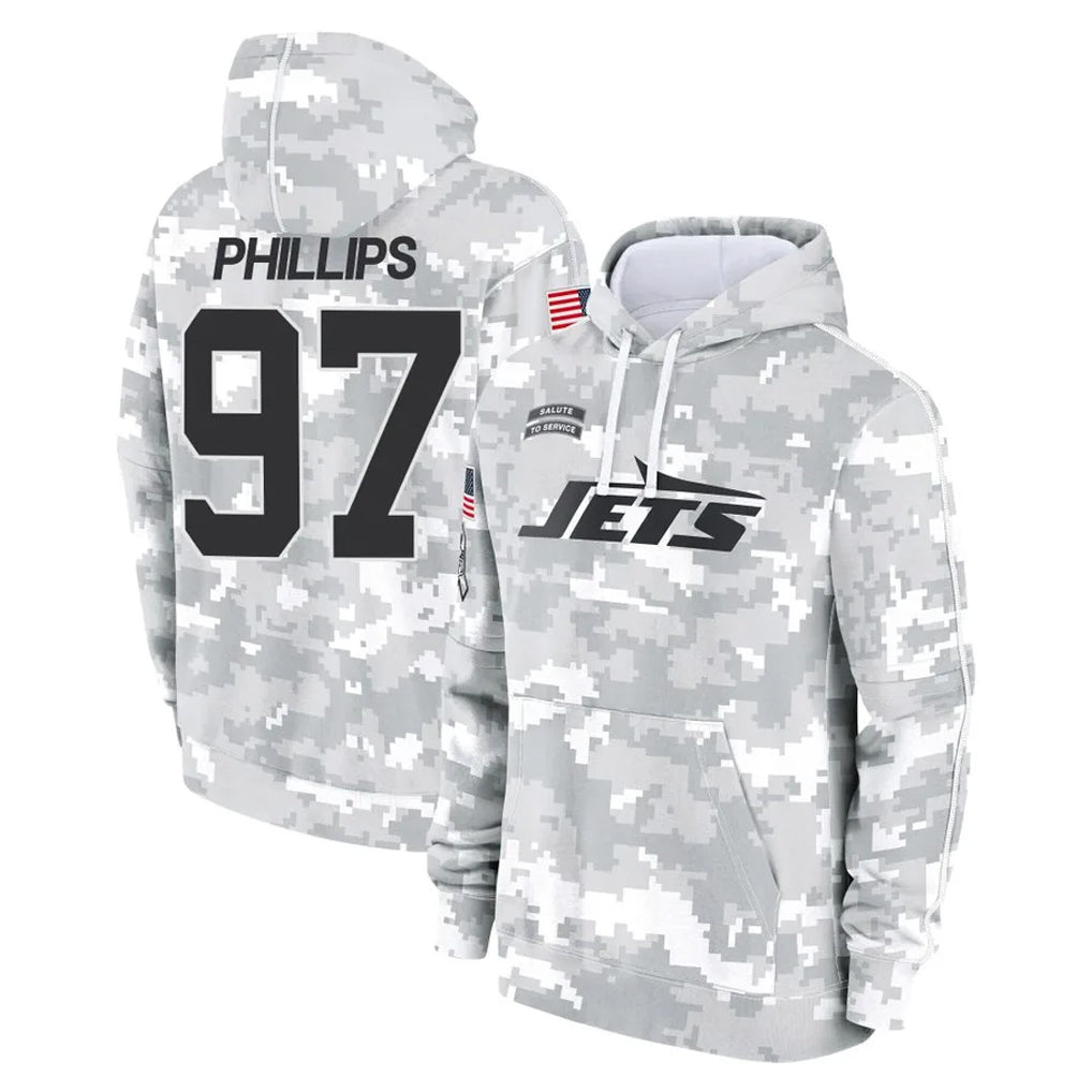 NY.Jets #97 Harrison Phillips Player Arctic Camo Salute to Service Pullover Hoodies Limited Game STECN Stitched Jerseys