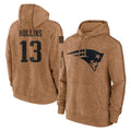 NE.Patriots #13 Mack Hollins Player Brown Salute to Service Pullover Hoodies Limited Game STECN Stitched Jerseys