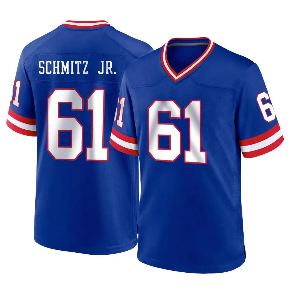 NY.Giants #61 John Michael Schmitz Jr. Player Royal Classic Home Game STECN Stitched Jerseys