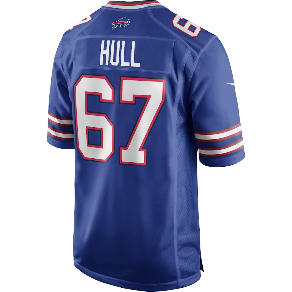 STECN B.Bills #67 Kent Hull Royal Game Retired Player Jersey