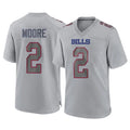 B.Bills #2 DJ Moore Player Gray Home Game STECN Stitched Jerseys