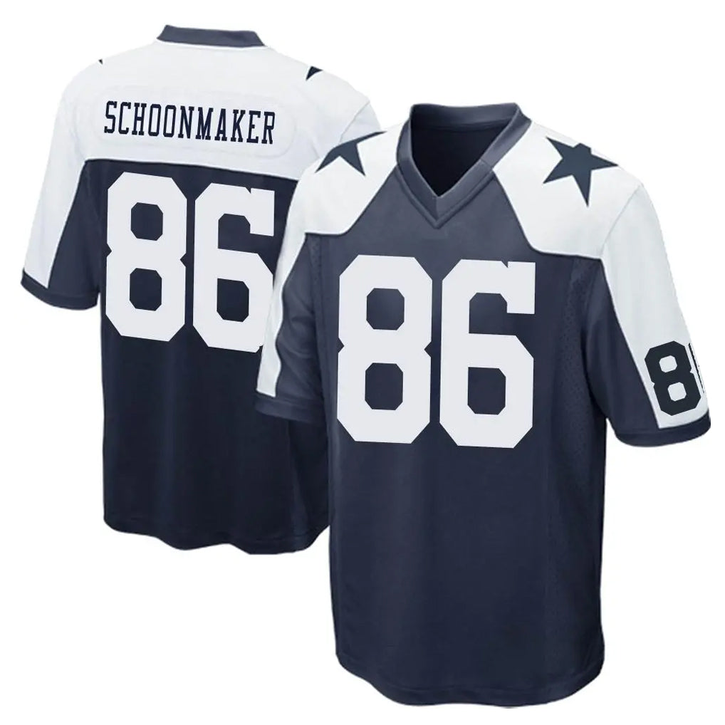 D.Cowboys #86 Luke Schoonmaker Player Navy-White Alternate Home Game STECN Stitched Jerseys