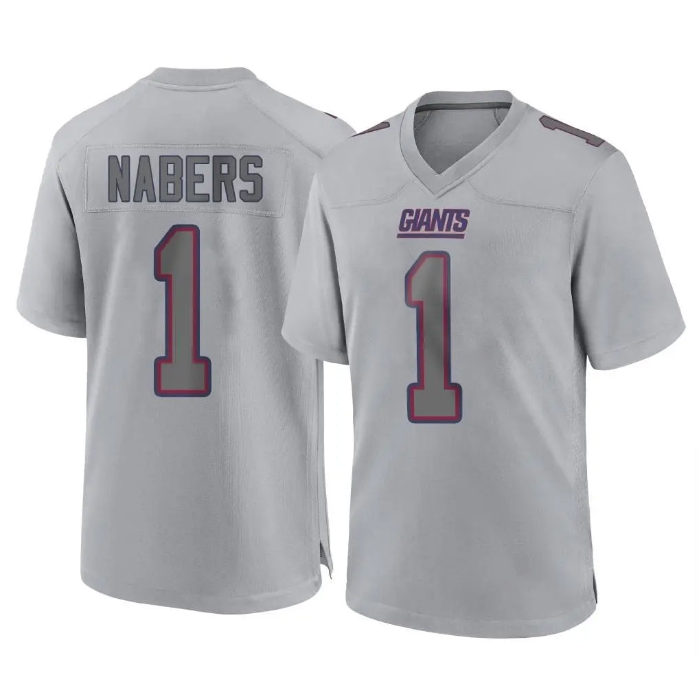 NY.Giants #1 Malik Nabers Player Gray Atmosphere Fashion Limited Game STECN Stitched Jerseys