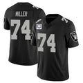 LV.Raiders #74 Kolton Miller Player Black Vapor Limited Home Game STECN Stitched Jerseys