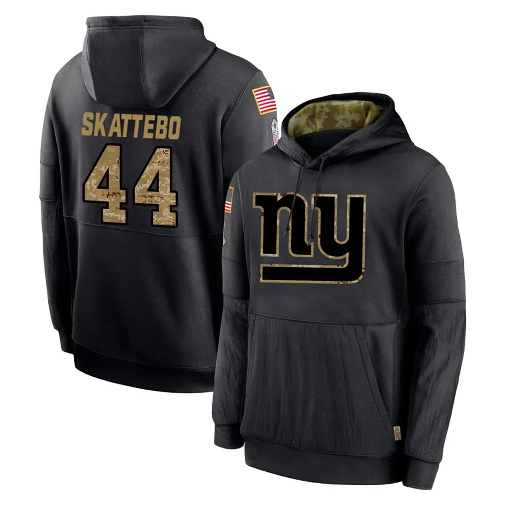 NY.Giants #44 Cam Skattebo Player Black Salute to Service Hoodies Limited Game STECN Stitched Jerseys