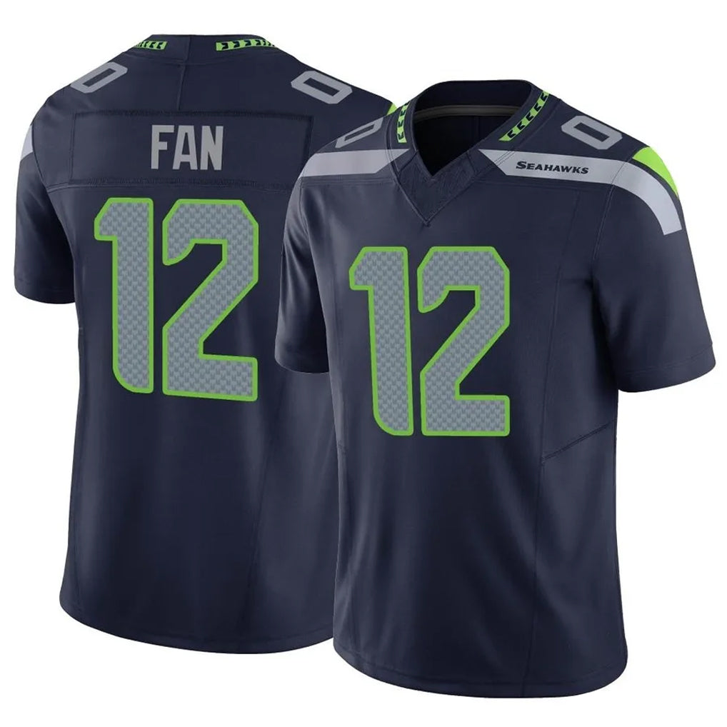 S.Seahawks #12 12th Fan Player Navy Limited Vapor F.U.S.E. Home Game STECN Stitched Jerseys
