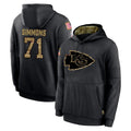 KC.Chiefs #71 Josh Simmons Player Black Salute to Service Hoodies Limited Game STECN Stitched Jerseys