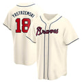 STECN A.Braves #18 Mike Yastrzemski player Cream Replica Alternate Stitched Jerseys