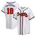 STECN A.Braves #18 Mike Yastrzemski player Gold Replica White Program Stitched Jerseys