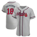 STECN A.Braves #18 Mike Yastrzemski player Gray Authentic Road Stitched Jerseys