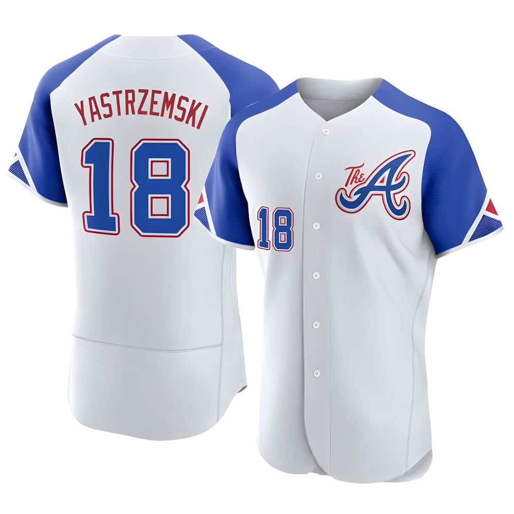 STECN A.Braves #18 Mike Yastrzemski player White Authentic City Connect Stitched Jerseys