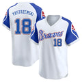 STECN A.Braves #18 Mike Yastrzemski player White Limited Throwback Cooperstown Collection Stitched Jerseys
