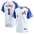 STECN A.Braves #1 Ozzie Albies Player Blue City Connect Stitched Jerseys