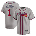 STECN A.Braves #1 Ozzie Albies Player Gray Vapor Premier City Connect Premium Stitched Jerseys