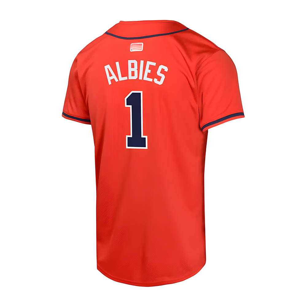 STECN A.Braves #1 Ozzie Albies Player Red Limited Stitched Jerseys