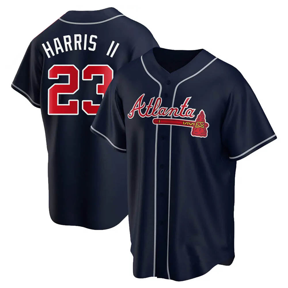 STECN A.Braves #23 Michael Harris II player Navy Replica Alternate Stitched Jerseys