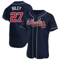 STECN A.Braves #27 Austin Riley Player Navy Authentic Alternate Stitched Jerseys