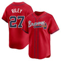 STECN A.Braves #27 Austin Riley Player Red Limited Alternate Stitched Jerseys