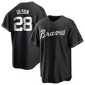 STECN A.Braves #28 Matt Olson Player Black&White Replica Stitched Jerseys