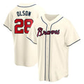 STECN A.Braves #28 Matt Olson Player Cream Replica Alternate Stitched Jerseys