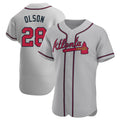 STECN A.Braves #28 Matt Olson Player Gray Authentic Road Stitched Jerseys