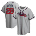 STECN A.Braves #28 Matt Olson Player Gray Replica Road Stitched Jerseys