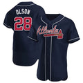 STECN A.Braves #28 Matt Olson Player Navy Authentic Alternate Stitched Jerseys