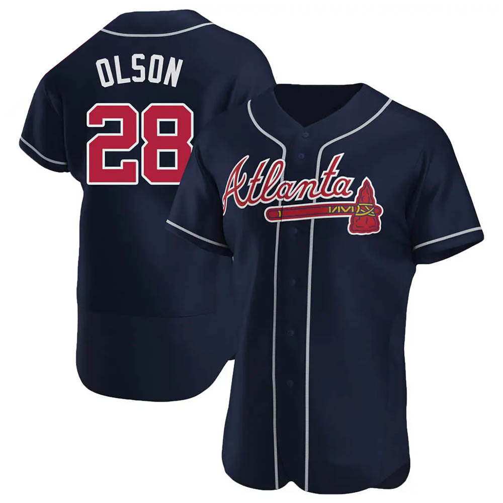 STECN A.Braves #28 Matt Olson Player Navy Authentic Alternate Stitched Jerseys